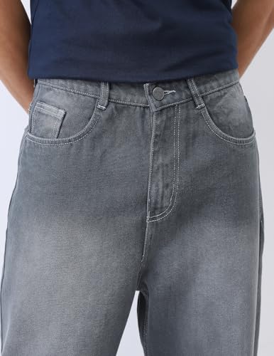 Image of Urbano Fashion Men's Loose Baggy Fit Washed Jeans Non-Stretchable