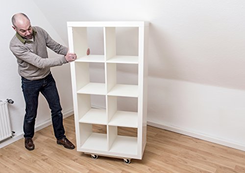 Metafranc Transportroller 590 x 290 mm - 200 kg Tragkraft - MDF-Platte - TPE-Räder / Möbelroller mit Bremse / Transporthilfe für Umzug / Rollwagen für Möbel-Transport / Kistenroller aus Holz / 821390 Natur