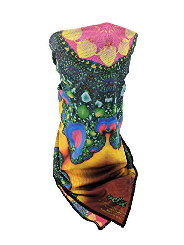 Velu MicroFlex Rave Mask Face Masks Reversible Bandanas for Dust, Outdoors, Raves, Festivals, Sports (Kaleidoscope)