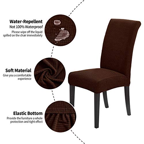 Joccun Chair Covers For Dining Room Set Of 2,Water Repellent Dining Chair Slipcovers Stretch Dining Room Chair Covers Seat Protector,Washable Parsons Chair Cover For Home,Hotel(Chocolate,2 Pack) #TOP2