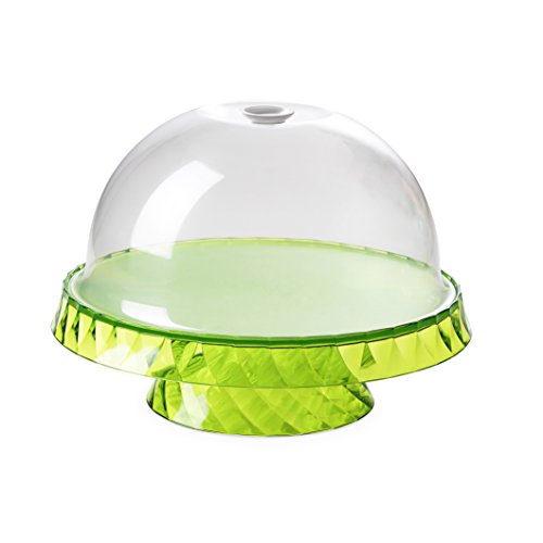 Omada Design Base para pasteles y frutas diámetro 36 cm y altura 16,5 cm, de plástico irrompible, Diamond Line (Verde)