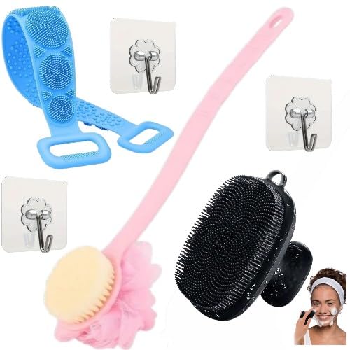 Image of Snika Silicon Brush Combo (loofa+belt+fac brush Free hook)