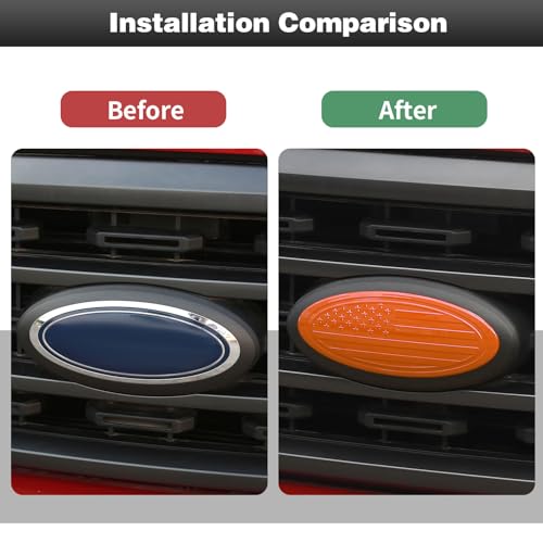 Image of CheroCar for F150 Emblem Cover Trim,Logo Back Badge Decoration Cover Trim Compatible with Ford F150 F-150,Orange