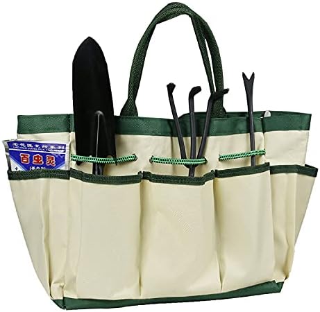 Miniatura 4 de Jaugufiy Bolsa de almacenamiento multifunción de herramientas de jardín con bolsillos organizador de herramientas de cubo organizador de jardinería