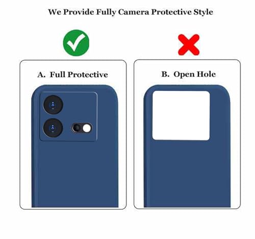 Image of A rtistque Liquid Silicone Back Cover Case for iQOO Neo 8 Pro 5G Shockproof TPU Soft Flexible with Camera Protection - Blue