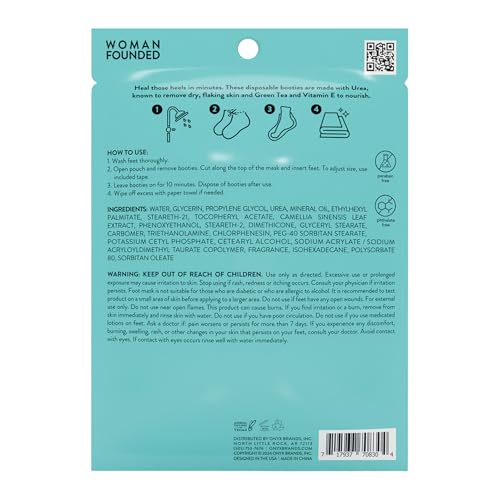 Onyx Professional Heal Your Heels Dry Feet Repair Mask, 6 Pairs - Made with Vitamin E and Green Tea, Moisturizes & Soothes Dry Rough Cracked Feet, Hydrates & Heals, One Size Fits All