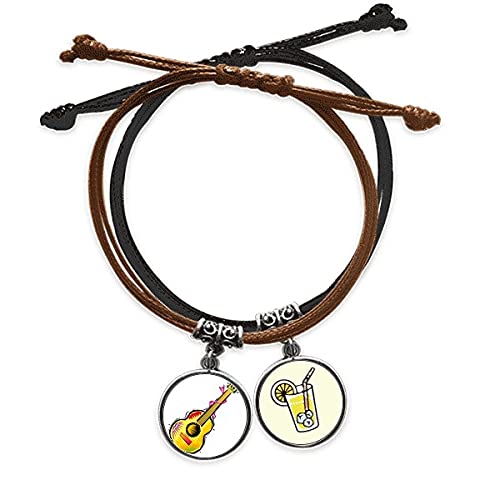 Guitare mexicaine bracelet cuir véritable tressé main de qualité