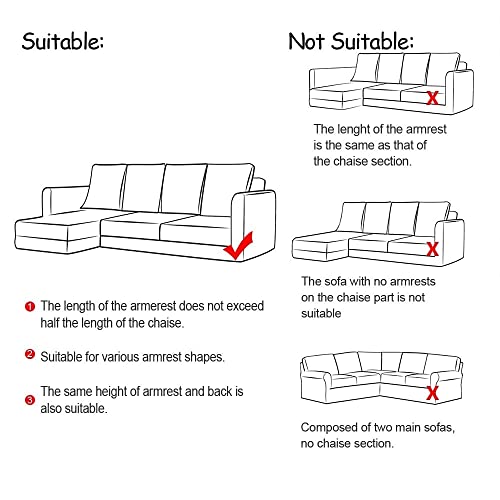 Gimehome Couch Slipcover L Shape Sofa Cover Reversible Sofa Cover Sectional Couch Chaise Lounge Cover Home Decor(Light Gray) #TOP3