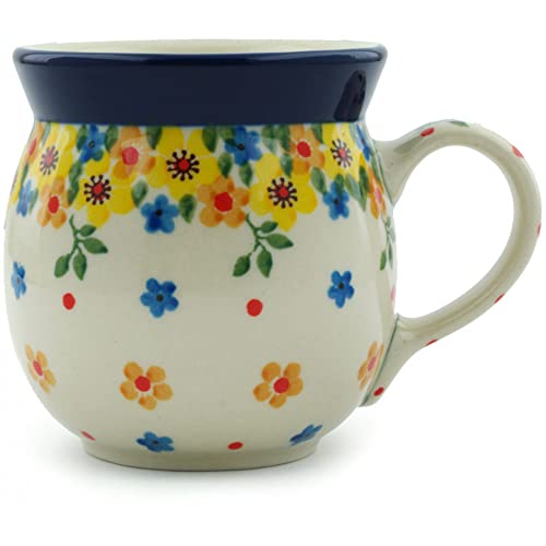 Polish Pottery Bubble Mug 8 oz made by Ceramika Artystyczna (Country Spring Theme)