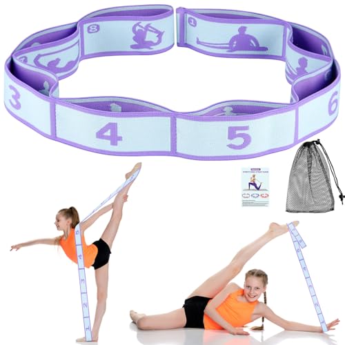 Banda elástica de gimnasia Triitech para niños, correa de estiramiento con bucles, bandas de resistencia para entrenadores en entrenamiento de gimnasia, yoga, latín