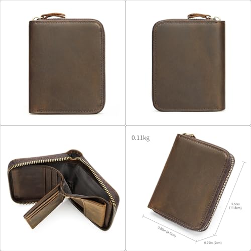 Men's Wallet Leather Retro Men's Ultra-thin Business Wallet for Party,Travel4