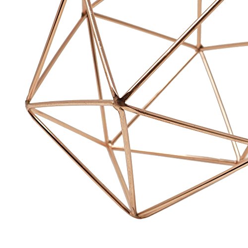 3D Geometric Himmeli Centerpiece & Hanging Ornament, Chrome Plated Metal - 6 Inch Size (Rose Gold) #TOP2