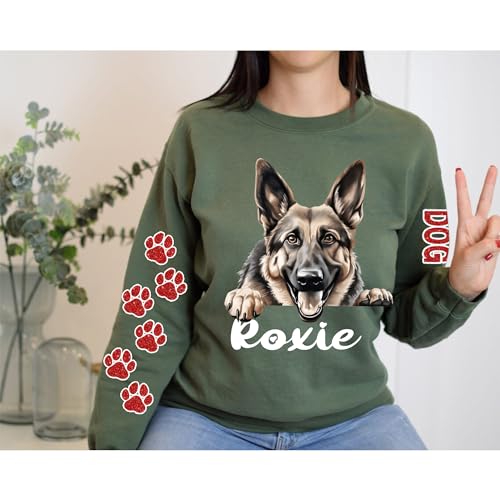 LOVELYPOD Personalized Dog Lover Gifts, Glitter Sweatshirt For Women, Dog Mama Shirts For Women2