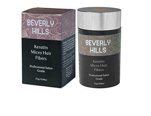 Hair Building Keratin Fibers - Conceal Hair Loss, Add Thickness and Body, and Thicken Thinning Roots - for Men and Women by Beverly Hills (Brown)