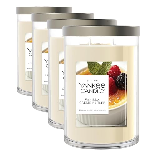 Image of Yankee Candle Vanilla Creme Brulee Scented Signature 20oz Large Tumbler 2-Wick Candle Over 60 Hours of Burn Time Ideal for Decoration and Aromatherapy (Pack of 4)
