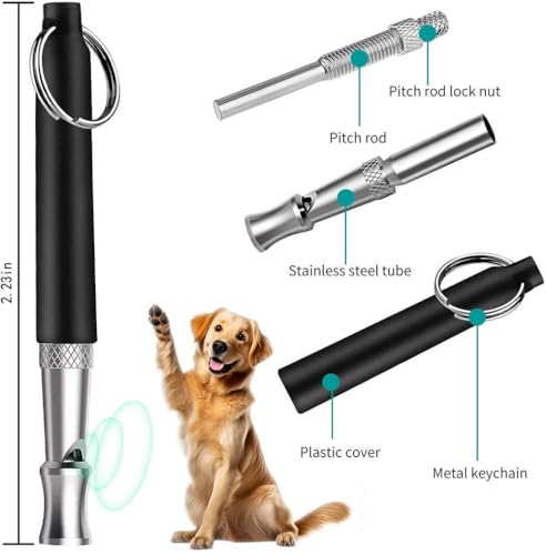 Reddeda Dog Whistle - Stop Barking Neighbors Dog, Ultra-Wide Frequency Ultrasonic Silent Dog Whistle for Dog, 2 Pack Professional Recall Dog Training Whistles