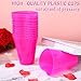 Suclain 50 Pcs 16 oz Valentines Heart Shaped Plastic Cups Love Theme Reusable Disposable Candy Heart Cups for Drink Wine Beverage Bar Wedding Galentines Valentines Day Birthday Party(Rose Red)