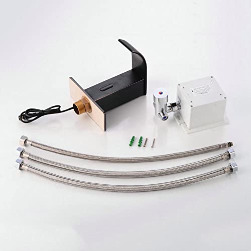 Robinet de lavabo sans contact infrarouge cascade noir pour évier - 3