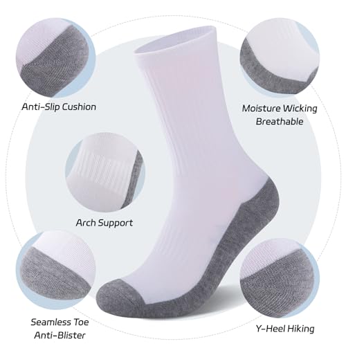 Heatuff 8 Pairs Mens Cushioned Crew Socks, Moisture Wicking Athletic Work Socks4