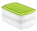 Produktbild Rotho 1701905503 Aufbewahrungsbox, 2-teilig (2x 1,35 l), transparent/grün