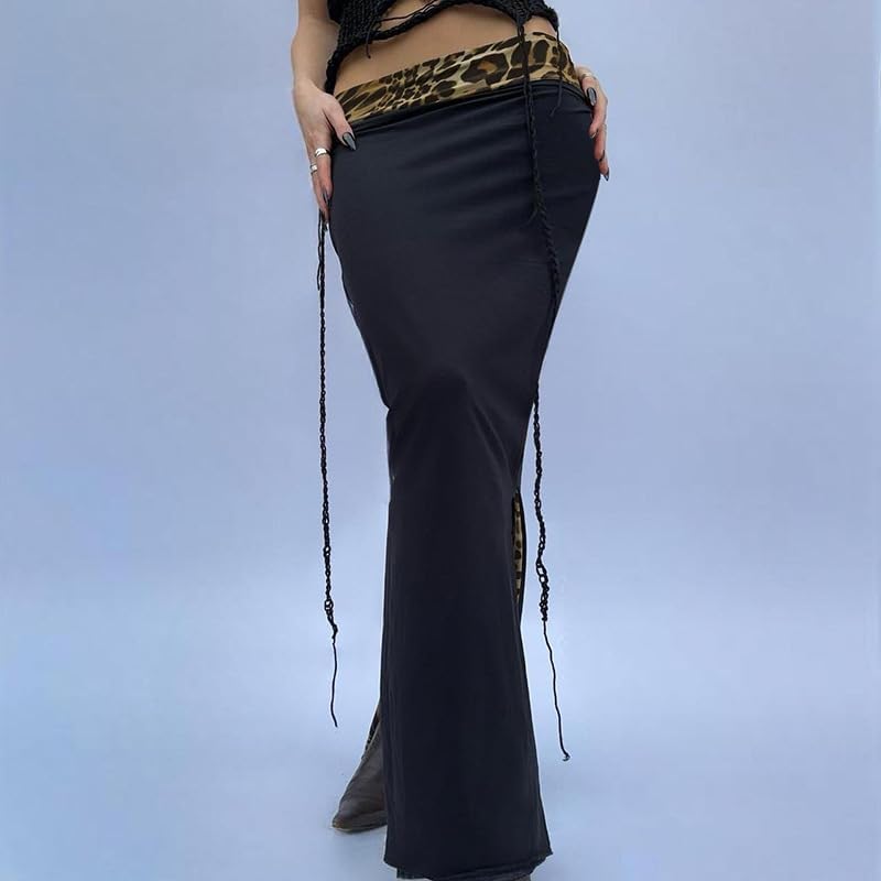 Leopard Print Skirt Cheetah Print Long Skirts for Women Trendy Y2k Summer Skirts Maxi Skirt - Image 4