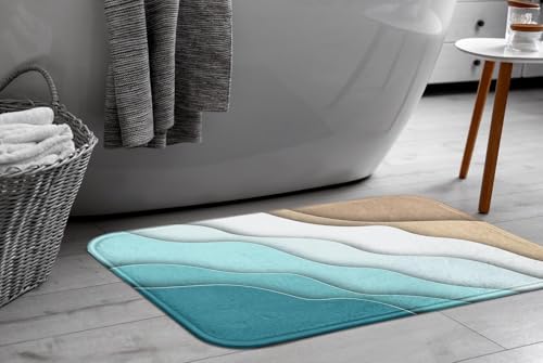 Britimes Bath Mats For Bathroom,Bathroom Mats Rugs No Silp,Abstract Beach Washable Cover Floor Rug Carpets Floor Mat Bathroom Decorations 16X24 Inches For Kitchen Bedroom Indoor thumb #6