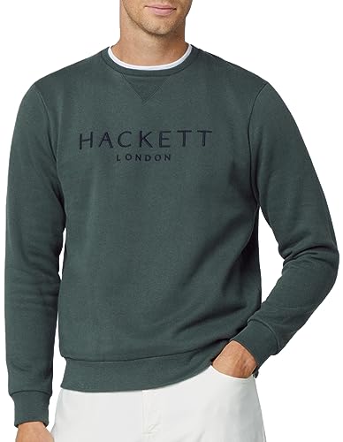 Hackett London Heritage Crew Sudadera, Verde (Verde Oscuro), S para Hombre