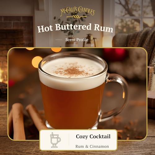 Image of McCall's Candles | Hot Buttered Rum | Scented Wax Melt | Warm Butter, Sweet Rum & Spiced Vanilla | 6-Piece Break-Apart Bar | 12-24 Hours Per Wedge | Poured in the USA | 5.5 oz