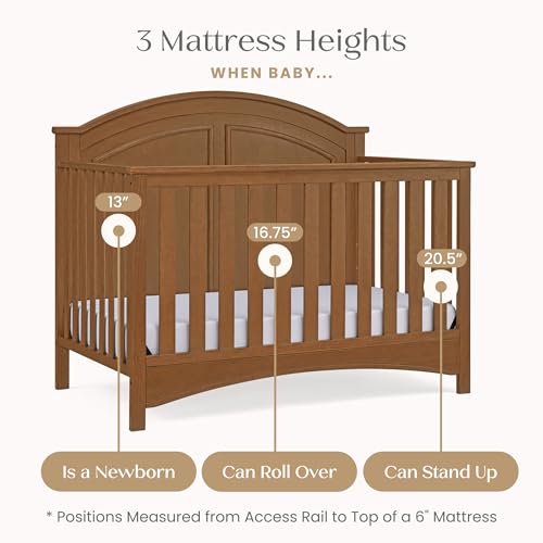 Image of Delta Children Perry 6-in-1 Convertible Crib - Greenguard Gold Certified, Chestnut