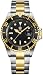 Fanmis Black Dial Ceramic Bezel Sapphire Glass Luminous Quartz Silver Gold Two Tone Stainless Steel Watch