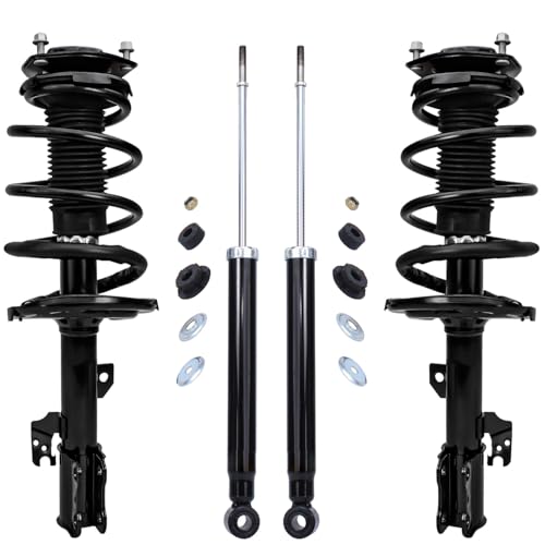 Image of Detroit Axle - Struts Shocks Kit for Toyota 2007-2010 Sienna 2 Front Struts with Coil Spring Assembly 2 Rear Shock Absorbers Assembly 2008 2009 Replacement Suspension Kit