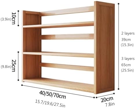 Wooden Desk Hutch with Drawer - Two-Layer Desktop Bookshelf for Home Office & College Dorm - Stylish Storage Rack & Organizer for Desktops and Countertops