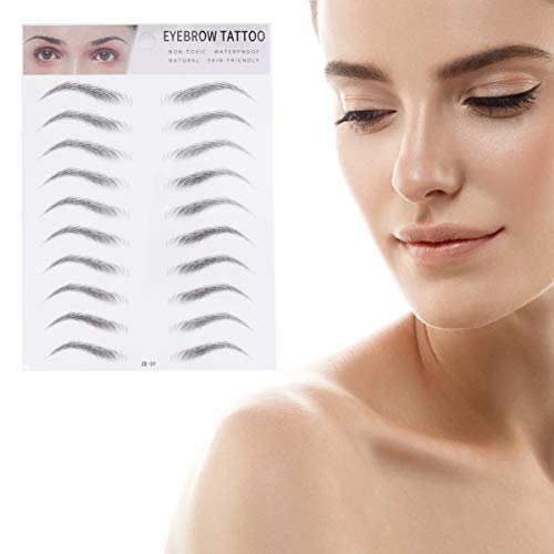 Uonlytech 2 peças de tatuagem de sobrancelha para maquiagem, tatuagem de sobrancelha artificial, tat