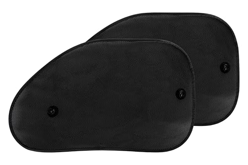+PWR Car Parts 2 Pare-Soleil latéraux à Triple Couche Noir Microperforé Pliable 65 x 38 cm. Protège l'intérieur de la Voiture de la lumière du Soleil....