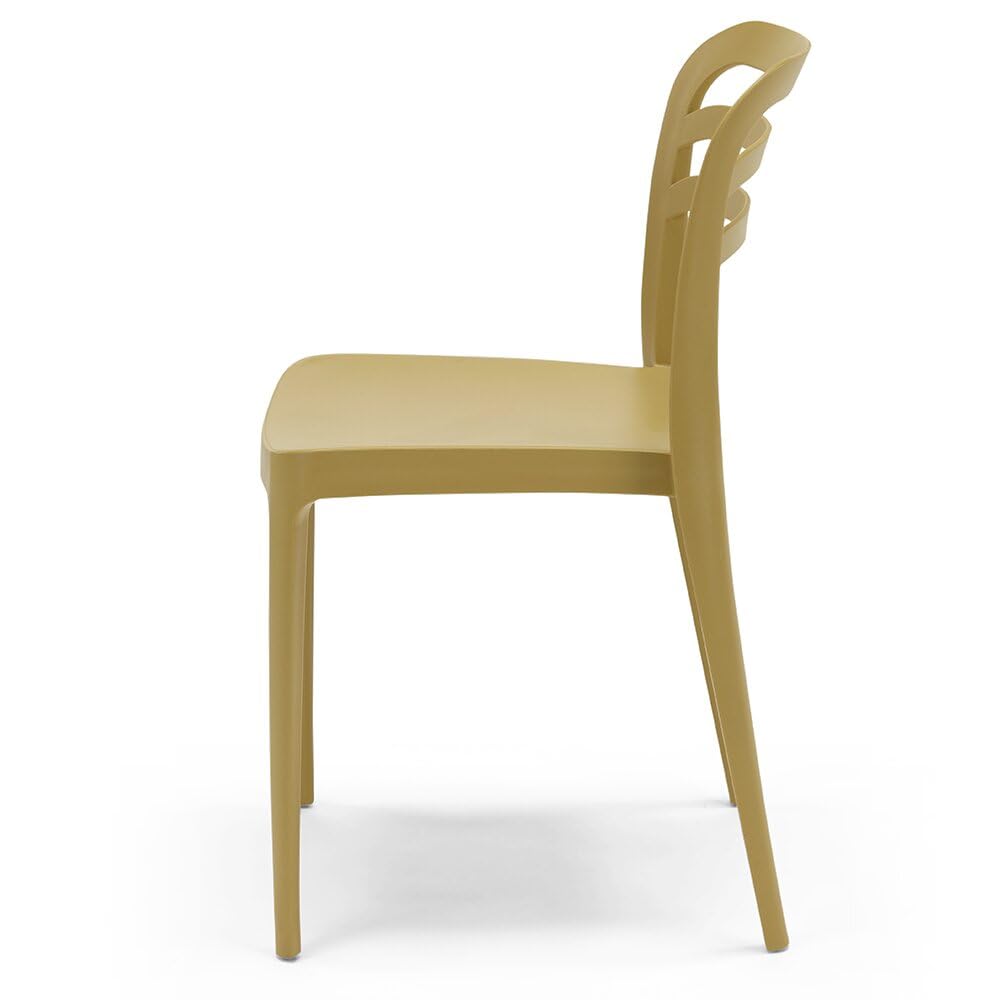 Set 6 Sedie YVONNE In Polipropilene - Impilabili, Resistenti UV, Moderne Per Interni Ed Esterni