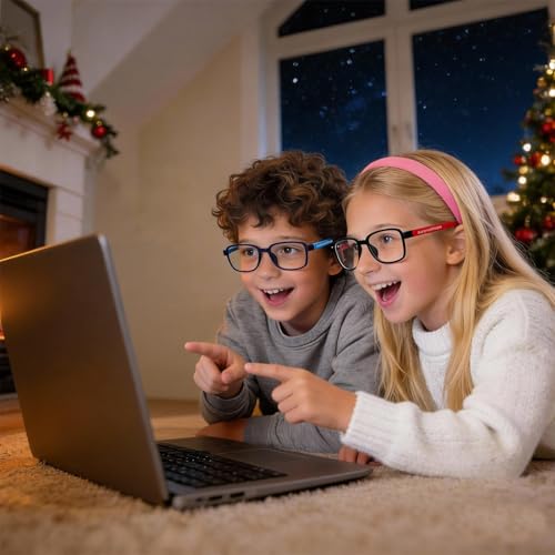 Image of Ultra-Light Blue Light Blocking Glasses with Case for Kids and Teens,Anti Eyestrain &UV400