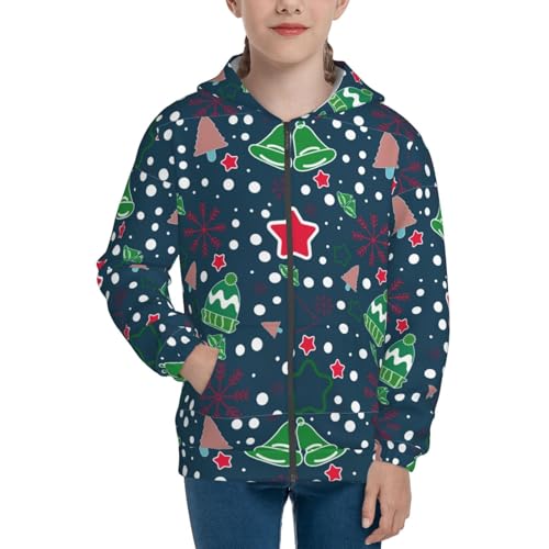 Christmas Kids Pullover Hoodies Boys Zip Up Sweatshirts Girls Athletic Clothes with Pocket3