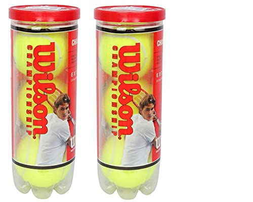 Championship Synthetic Tennis Balls|2 Can|6 Balls(3 Balls/Can) (Yellow)