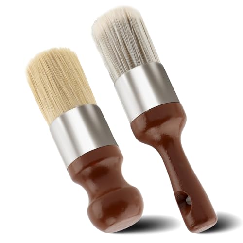 2Pcs Leather Brush - Cleaning & Salve Tool, Soft Bristles (No Scratch) for Furniture | Car Seats, Leather Jackets, Wood Sofa Care – Durable Wood Handle, Multi-Use Home/Auto