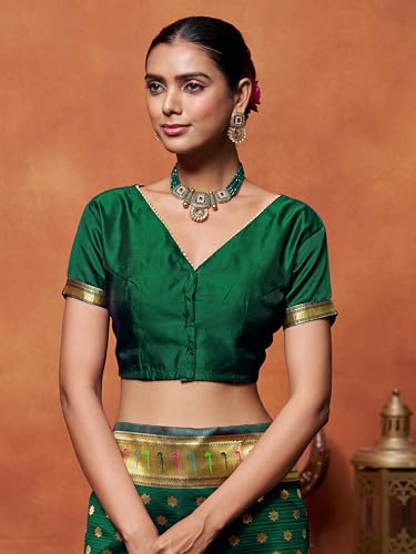 Image of EthnicJunction Women's Silk Blend Woven Paithani saree With Blouse Piece | Wedding Saree | Heavy Saree
