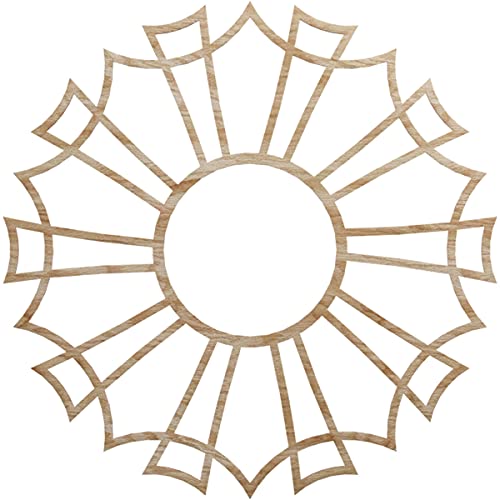 Image of Ekena Millwork 40 inchOD x 14 1 /8 inchID x 3 /8 inchT Augustus Wood Fretwork Pierced Ceiling Medallion, Red Oak
