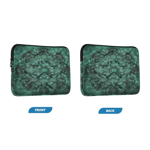 Funda para portátil 13-14 pulgadas con textura Mandala verde miniatura 2