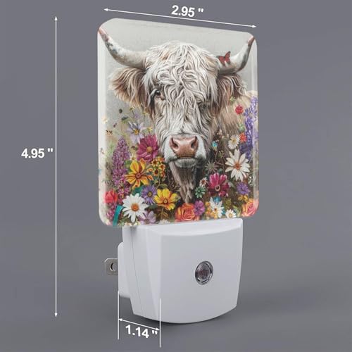 Lámpara de noche con diseño vaca Highland y luz LED miniatura 2