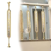 Balusters Stair Spindles Aluminum Alloy and Glass Staircase Stairway Railing Column,Indoor Post with Adjustable Angle top and BottomGold,10 Pcs