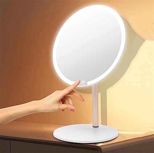 Miroir cosmétique LED intelligent à intensité réglable pour bureau