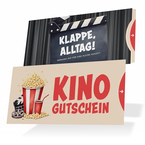 Creatastic - Kinogutschein witzige Karte mit Glanzlack und Hülle Kino Gutschein Gutschein Kino Einladungskarten Kino Einladung Kino Kino Geschenk Geschenkverpackung Kino Karte Kino