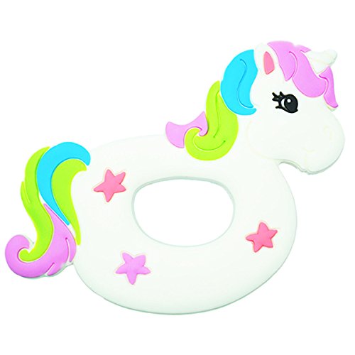 Silli Chews Baby Unicorn Teether for Girls Easy to Hold Teething Toy Light Weight Magical Pony Rainbow Horse Twilight Sparkle White Pink Purple
