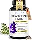 1350mg Resveratrol PLUS - 60 Trans Resveratrol Kapseln hochdosiert - 100:1 Resveratrol hochdosiert - 1 Monatsvorrat