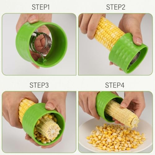 Image of Sweet Corn Cutter with Stainless Steel Blade, Corn Chopper for Kitchen, Durable & Unbreakable Corn Cutter Multicolor (Pack of 1)