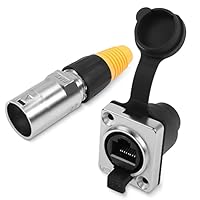 QIANRENON RJ45 Wasserdicht Netzwerk Stecker CAT6 RJ45 Panel Montage Außenbereich wasserdichte Adapter, RJ45 Koppler Komponenten, Wasserdicht IP65,(RJ45 gerade durch 180° Buchse + Stecker Schutzkappe)